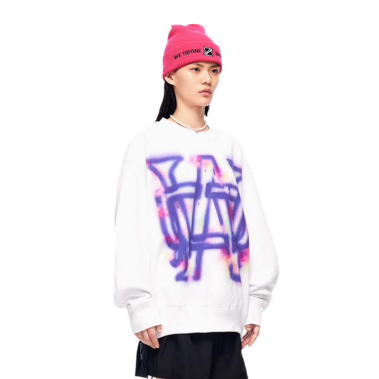 WE11DONE FW22 Unisex Letter Print Crewneck Pullover Sweatshirt White Gift Box WD-TS3-22-829-U-WH 圖 6