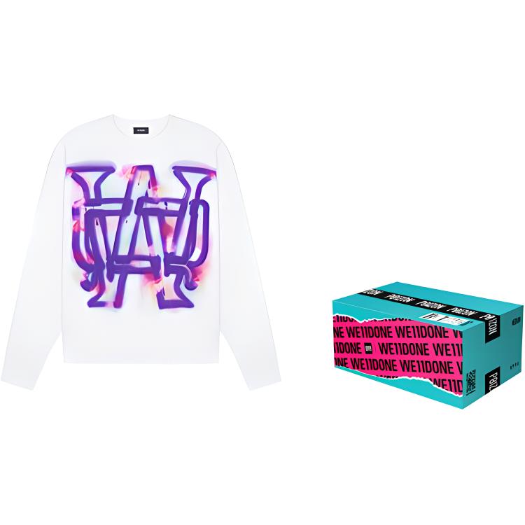 WE11DONE FW22 Unisex Letter Print Crewneck Pullover Sweatshirt White Gift Box WD-TS3-22-829-U-WH 圖 7