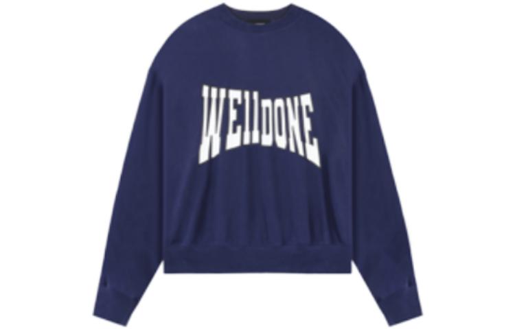 WE11DONE FW22 Unisex Letter Print Sweatshirt Blue WD-TS3-22-799-U-NV