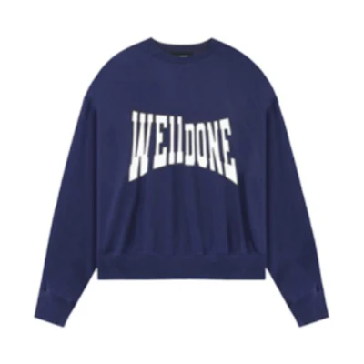 WE11DONE FW22 Unisex Letter Print Sweatshirt Blue WD-TS3-22-799-U-NV