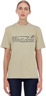 WE11DONE FW22 男女同款Logo印花卡其色圓領T恤 情侶款 WD-TT3-22-851-U-BG Details for WE11DONE FW22 男女同款Logo印花卡其色圓領T恤 情侶款 WD-TT3-22-851-U-BG