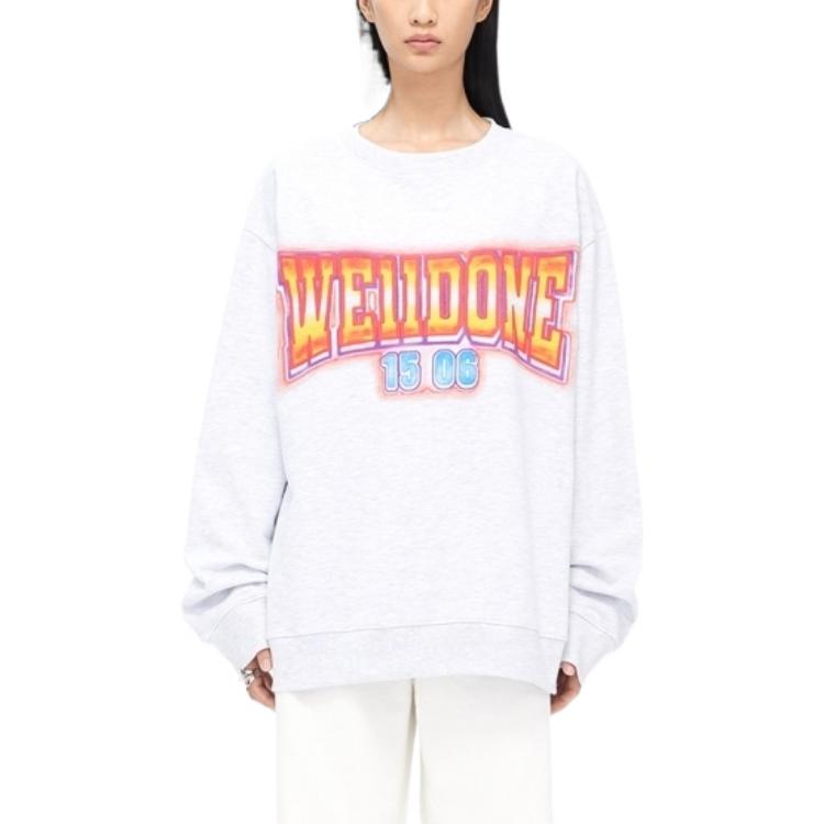 WE11DONE FW22 Unisex Oversized Logo Print Long Sleeve Sweatshirt Grey WD-TS3-22-765-U-GY 圖 3