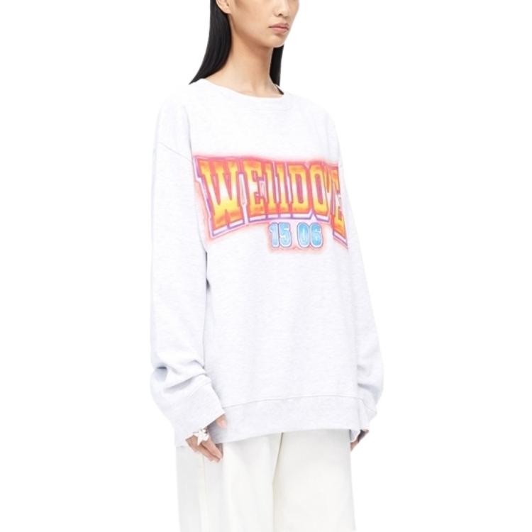 WE11DONE FW22 Unisex Oversized Logo Print Long Sleeve Sweatshirt Grey WD-TS3-22-765-U-GY 圖 5