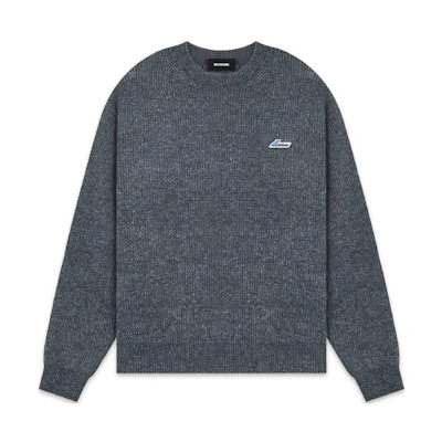 WE11DONE FW22 Unisex Pullover Crewneck Long-Sleeve Sweatshirt Grey WD-KT3-22-647-U-GY