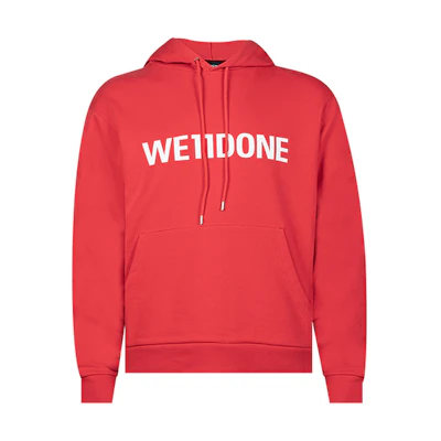 WE11DONE FW22 Unisex Red Pullover Sweatshirt with Letter Logo Print. WD-TH3-22-845-U-RD