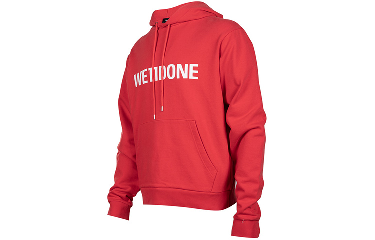 Shop WE11DONE FW22 男女款紅色字母Logo印花套頭衫衛衣。 WD-TH3-22-845-U-RD