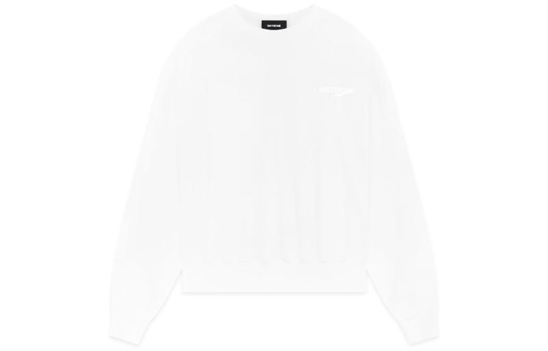 WE11DONE FW22 Unisex Solid Color Crewneck Pullover Sweatshirt White WD-TS3-22-798-U-WH