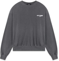 WE11DONE FW22 Unisex Solid Color Crewneck Sweatshirt - Charcoal Gray WD-TS3-22-798-U-CH WE11DONE FW22 Unisex Solid Color Crewneck Sweatshirt - Charcoal Gray WD-TS3-22-798-U-CH