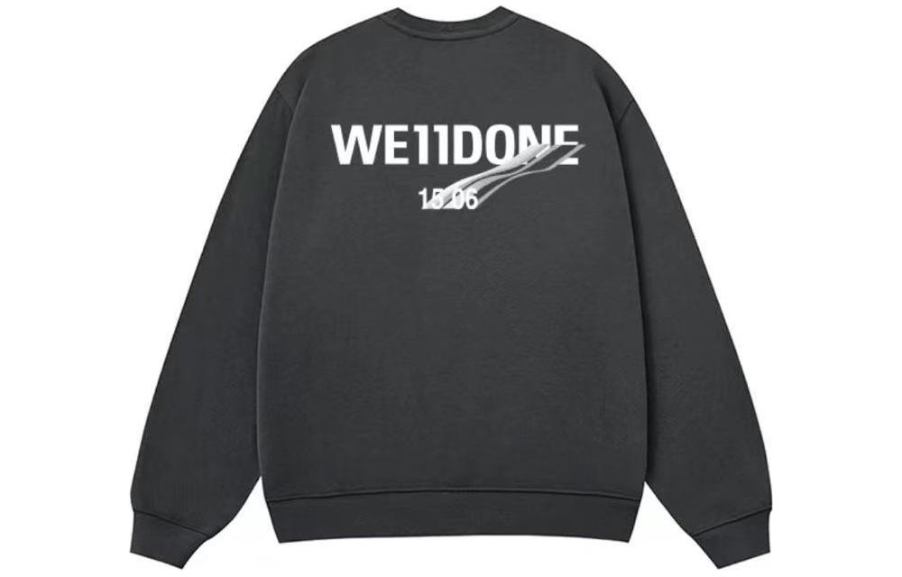 Lookbook WE11DONE FW22 男女寬鬆純色圓領長袖上衣 - 煤灰色 WD-TS3-22-798-U-CH
