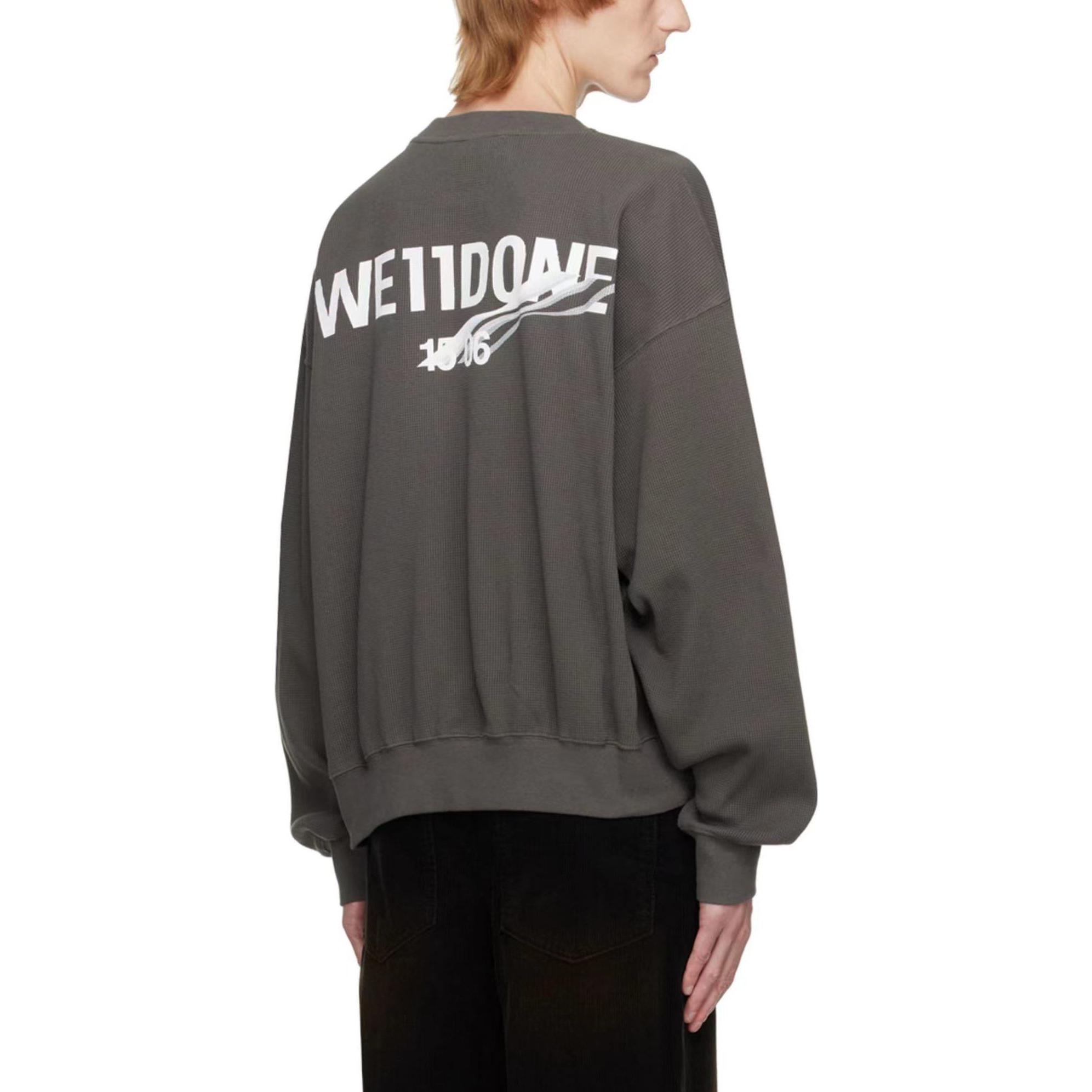 Purchase WE11DONE FW22 男女寬鬆純色圓領長袖上衣 - 煤灰色 WD-TS3-22-798-U-CH