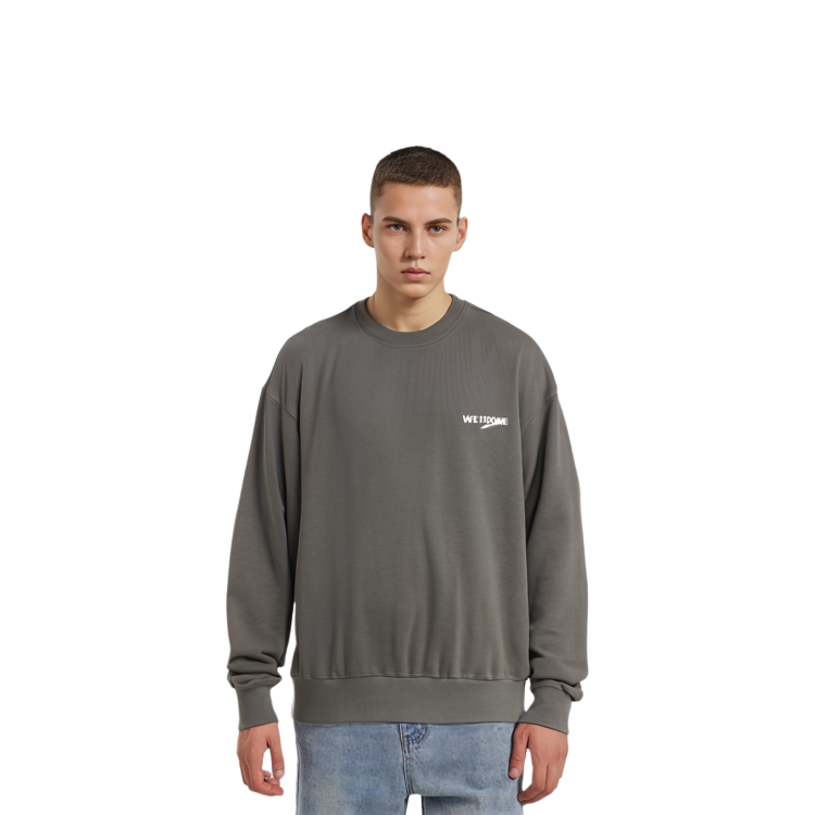 Details for WE11DONE FW22 男女寬鬆純色圓領長袖上衣 - 煤灰色 WD-TS3-22-798-U-CH