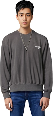 WE11DONE FW22 男女寬鬆純色圓領長袖上衣 - 煤灰色 WD-TS3-22-798-U-CH Sizing WE11DONE FW22 男女寬鬆純色圓領長袖上衣 - 煤灰色 WD-TS3-22-798-U-CH