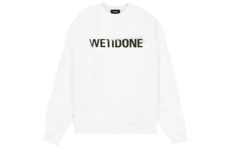 WE11DONE FW22 Unisex White Crewneck Pullover Sweatshirt with Logo Print WD-TS3-22-844-U-WH 圖 2