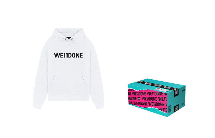 WE11DONE FW22 Unisex White Hoodie with Logo Print in Gift Box. WD-TH3-22-845-U-GY 圖 6