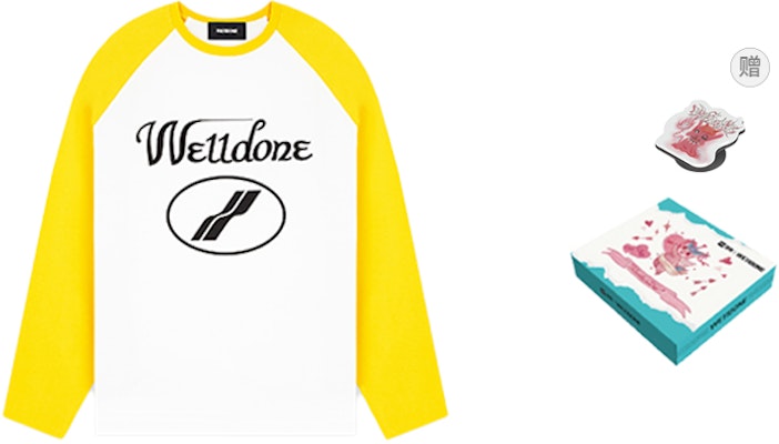 WE11DONE FW22 男女款黃色拼接標誌印花長袖T恤 WD-TT3-22-858-U-YE Buy WE11DONE FW22 男女款黃色拼接標誌印花長袖T恤 WD-TT3-22-858-U-YE