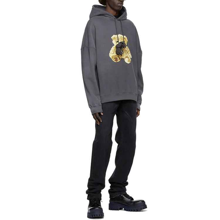 WE11DONE FW22 Vintage Embroidered Bear Hoodie Unisex Black. WD-TH9-20-123-U-BK 圖 8