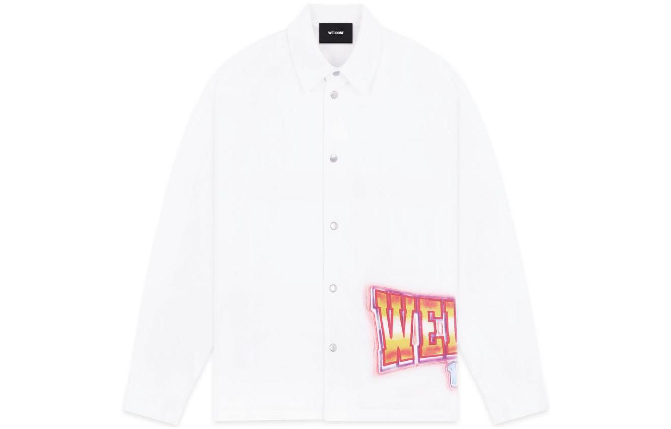 WE11DONE FW22 Washed Denim Long Sleeve Shirt Unisex White WD-DJ3-22-312-U-WH