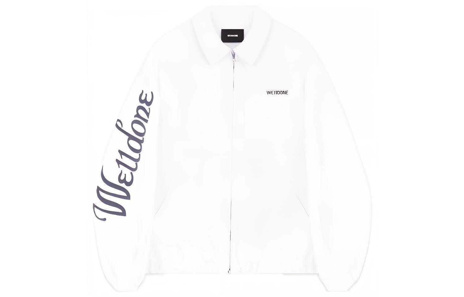 WE11DONE FW22 White Printed Letter Casual Collar Jacket Unisex WD-JP3-22-031-U-WH