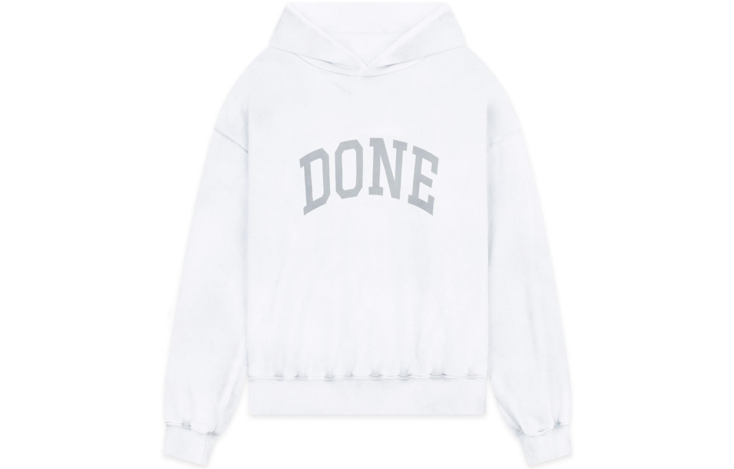 WE11DONE FW22 White Unisex Hoodie with Logo Print WD-TH3-22-722-U-WH