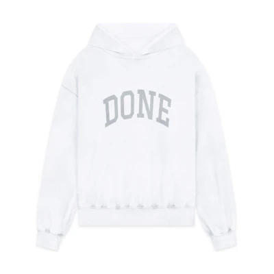 WE11DONE FW22 White Unisex Hoodie with Logo Print WD-TH3-22-722-U-WH