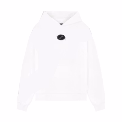 WE11DONE FW22 White Unisex Pullover Sweatshirt with Solid Logo Patch WD-TH3-22-718-U-WH