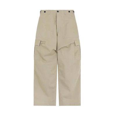 WE11DONE FW23 Beige Wide-Leg Adjustable Button Cargo Pants WD-DP3-23-301-M-BG