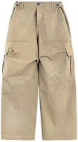 WE11DONE FW23 Brown Solid Pleated Loose Fit Cargo Pants Unisex. WD-DP3-23-302-W-BG WE11DONE FW23 Brown Solid Pleated Loose Fit Cargo Pants Unisex. WD-DP3-23-302-W-BG