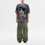 Lookbook WE11DONE 2023秋冬款猫图案灰色中性短袖T恤。 WD-TT3-23-742-U-DG