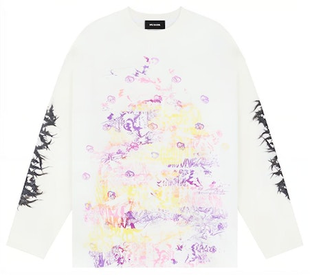 WE11DONE FW23 碎裂標誌印花長袖男女同款T恤 - 白色 WD-TT3-23-756-U-WH Buy WE11DONE FW23 碎裂標誌印花長袖男女同款T恤 - 白色 WD-TT3-23-756-U-WH