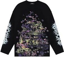 WE11DONE FW23 Cracked Logo Print Pullover Sweatshirt Unisex Black. WD-TT3-23-756-U-BK WE11DONE FW23 Cracked Logo Print Pullover Sweatshirt Unisex Black. WD-TT3-23-756-U-BK