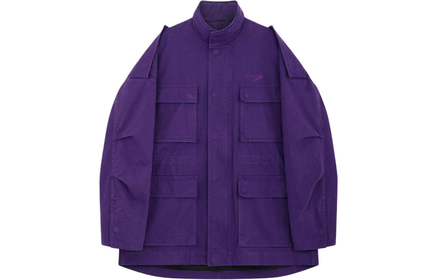 WE11DONE FW23 Embroidered Logo Unisex Purple Long Sleeve Jacket WD-JP3-23-144-U-PP