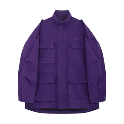 WE11DONE FW23 Embroidered Logo Unisex Purple Long Sleeve Jacket WD-JP3-23-144-U-PP