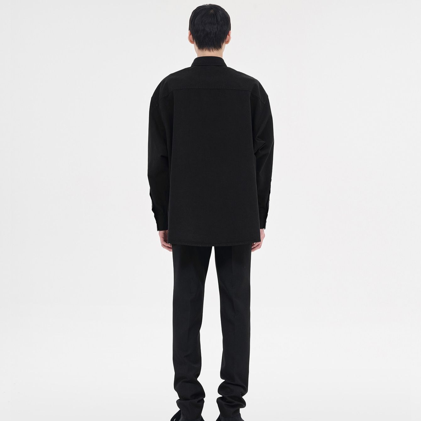 WE11DONE FW23 Faded Logo Print Long Sleeve Shirt Unisex Black WD-SH3-23-158-U-BK 圖 6