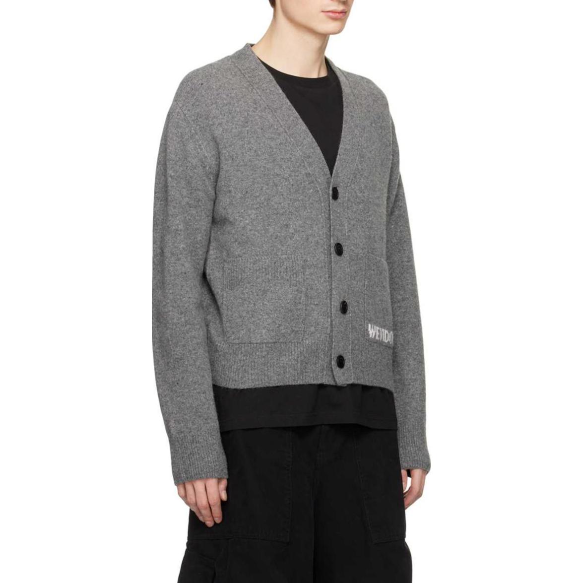 Details for WE11DONE FW23 Grey Logo Knit Button Cardigan Unisex. WD-KC3-23-621-U-CH