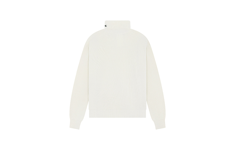 Lookbook WE11DONE FW23 Sweater Unisex Logo Jacquard Turtleneck Putih Ivory WD-KT3-23-620-U-IV