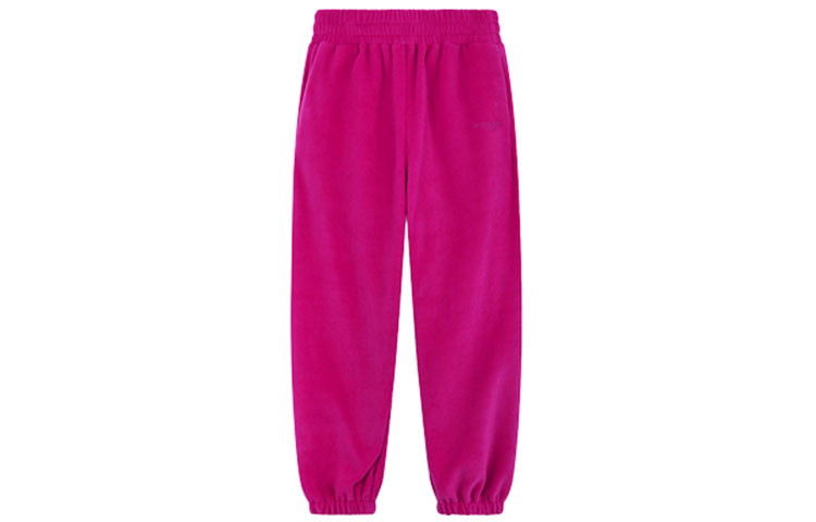 WE11DONE FW23 Logo Fleece Jogger Pants Unisex - Mid-Rise Loose Fit Deep Pink WD-TA3-23-779-U-HP