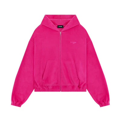 WE11DONE FW23 Logo Fleece Zip Hoodie Unisex - Rose Pink WD-TJ3-23-894-U-PK