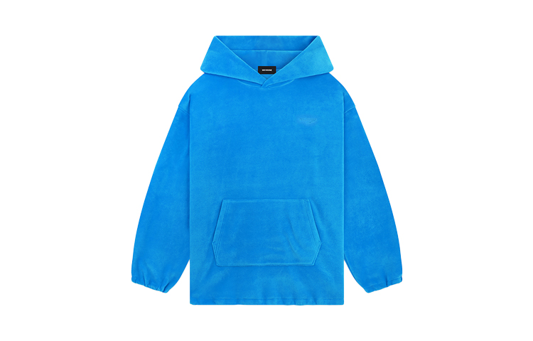 WE11DONE FW23 Logo Oversized Fleece Hoodie Unisex Blue WD-TH3-23-778-U-BL