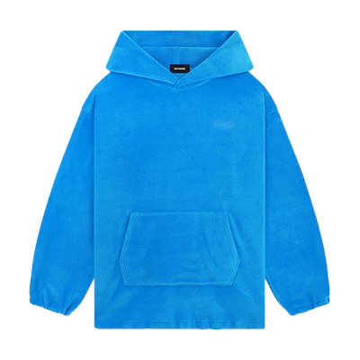 WE11DONE FW23 Logo Oversized Fleece Hoodie Unisex Blue WD-TH3-23-778-U-BL