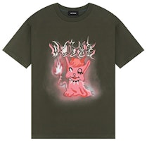 WE11DONE FW23 Monster Letter Print Contrast T-Shirt Unisex Black WD-TT3-23-782-U-KK WE11DONE FW23 Monster Letter Print Contrast T-Shirt Unisex Black WD-TT3-23-782-U-KK