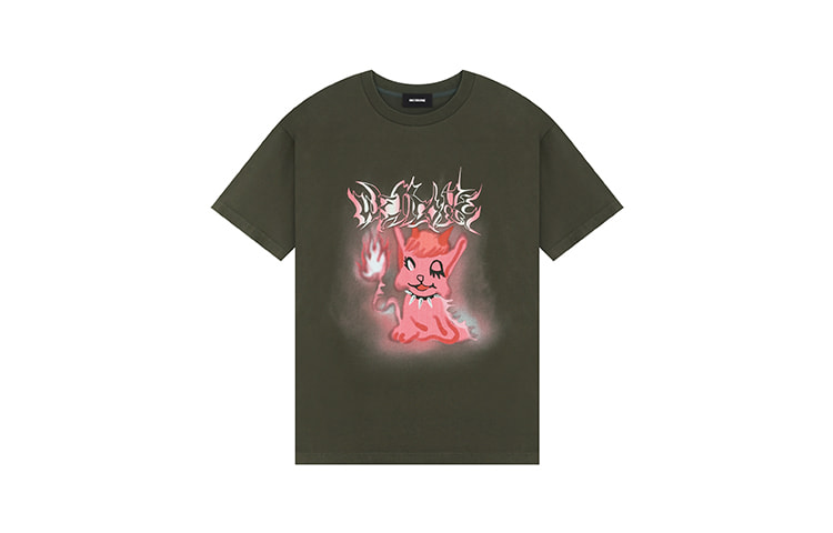 Order WE11DONE FW23 Monster Letter Print Contrast T-Shirt Unisex Black WD-TT3-23-782-U-KK