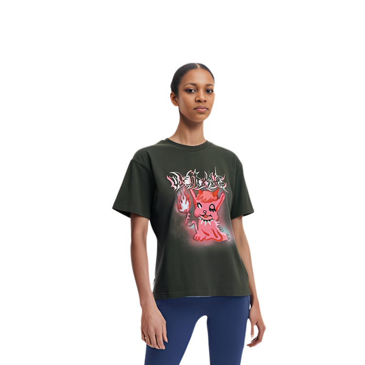 Lookbook WE11DONE FW23 Monster Letter Print Contrast T-Shirt Unisex Black WD-TT3-23-782-U-KK