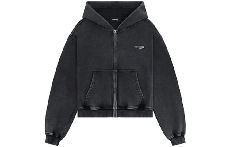 WE11DONE FW23 Oversized Black Hoodie Unisex Pullover. WD-TJ3-23-820-U-BK