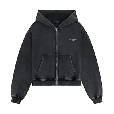 WE11DONE FW23 Oversized Black Hoodie Unisex Pullover. WD-TJ3-23-820-U-BK