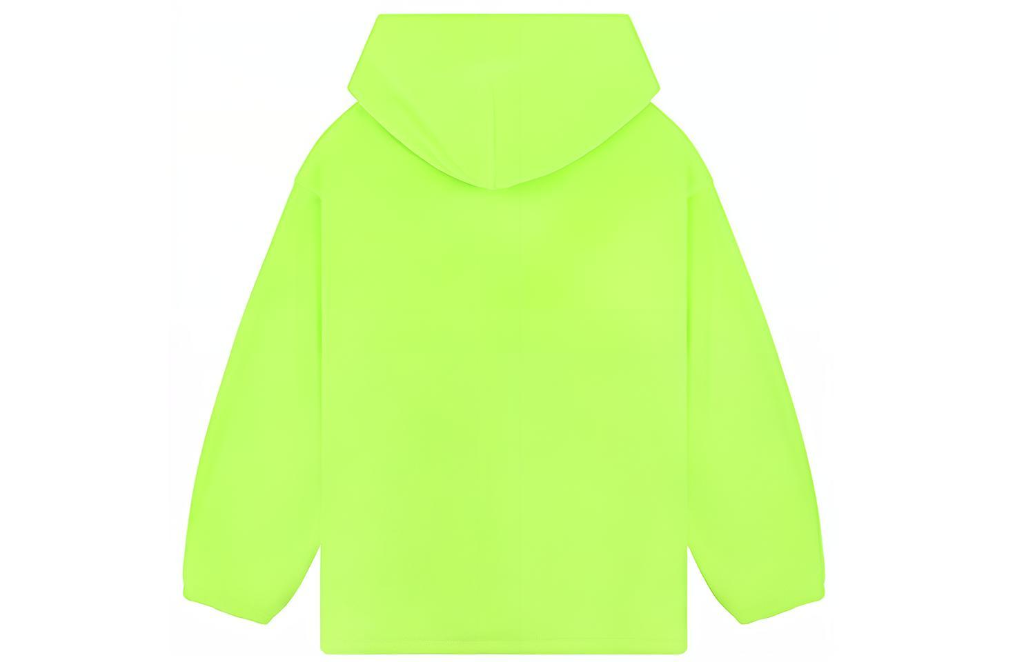 Lookbook WE11DONE FW23 Hoodie Logo Besar Lime Green Fleece Unisex. WD-TH3-23-778-U-LM