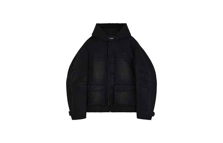 WE11DONE FW23 Unisex Logo Washed Denim Jacket Black WD-DJ3-23-339-U-BK