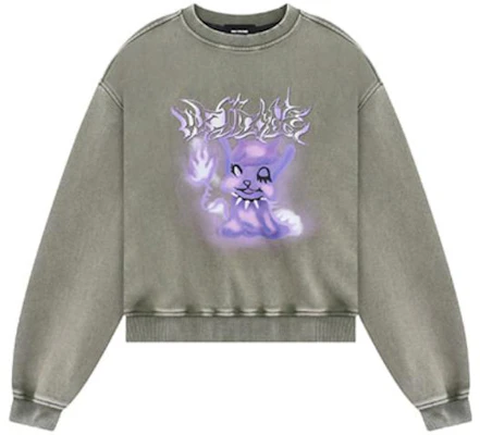 WE11DONE FW23 Sweatshirt Unisex Grey Monster Print Lengan Panjang WD-TS3-23-804-U-KK Buy WE11DONE FW23 Sweatshirt Unisex Grey Monster Print Lengan Panjang WD-TS3-23-804-U-KK