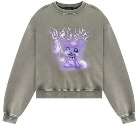 WE11DONE FW23 Sweatshirt Unisex Grey Monster Print Lengan Panjang WD-TS3-23-804-U-KK Order WE11DONE FW23 Sweatshirt Unisex Grey Monster Print Lengan Panjang WD-TS3-23-804-U-KK