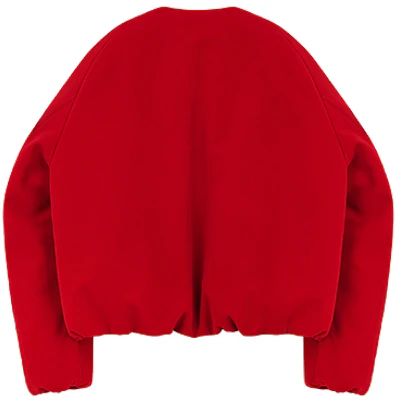 WE11DONE FW23 Unisex Red Christmas Style Loose Long Sleeve Varsity Jacket. WD-JP3-23-095-M-RD Lookbook WE11DONE FW23 Unisex Red Christmas Style Loose Long Sleeve Varsity Jacket. WD-JP3-23-095-M-RD