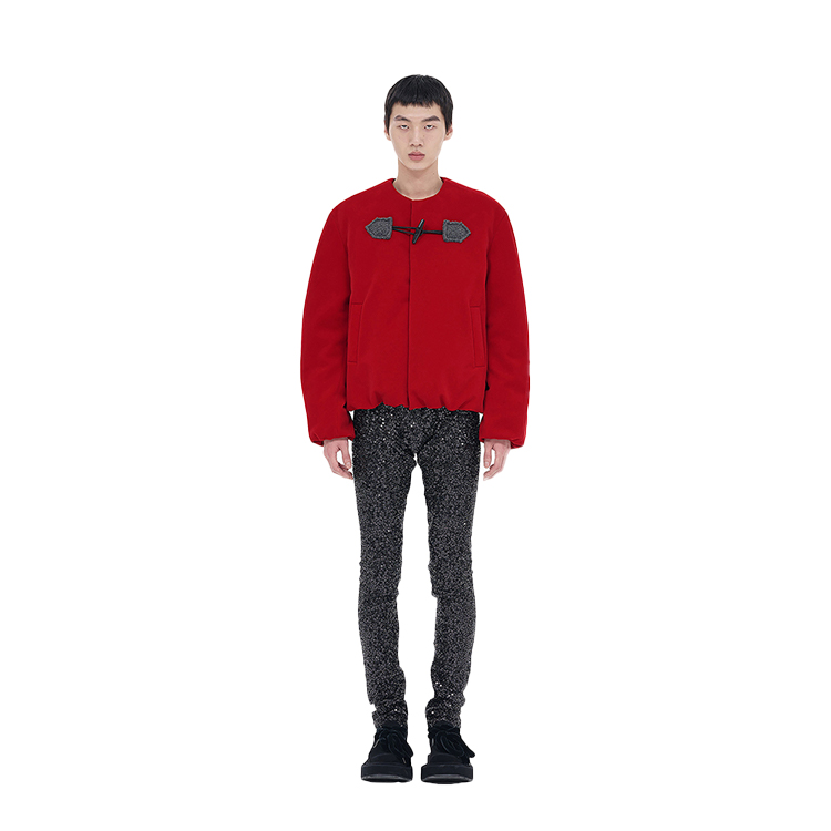 WE11DONE FW23 Unisex Red Christmas Style Loose Long Sleeve Varsity Jacket. WD-JP3-23-095-M-RD 圖 4